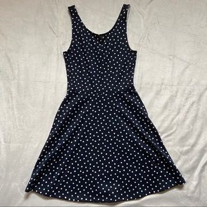 H&M Divided blue and white polka dot dress